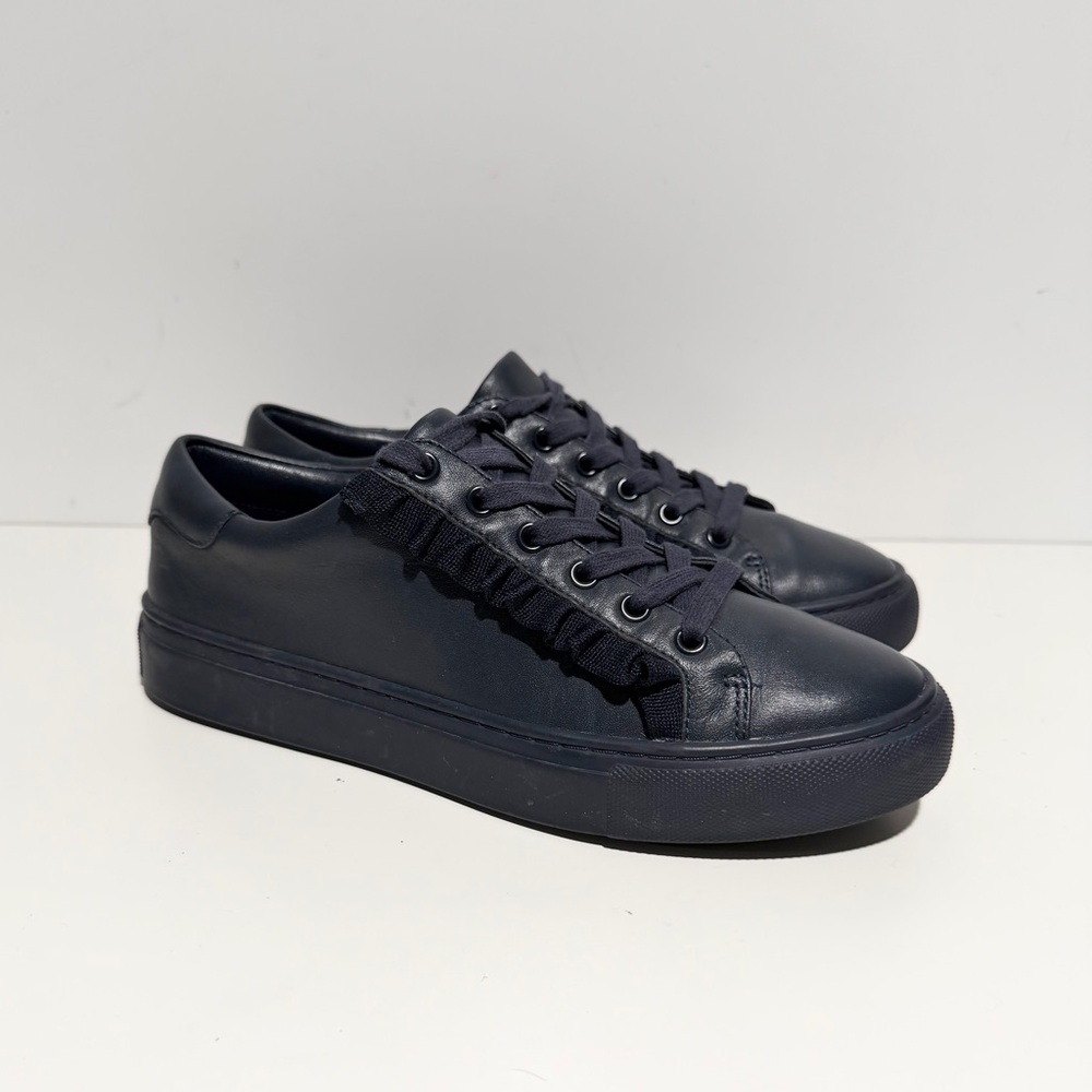 Tory Sport‎ Blue Ruffle Sneaker Navy Leather